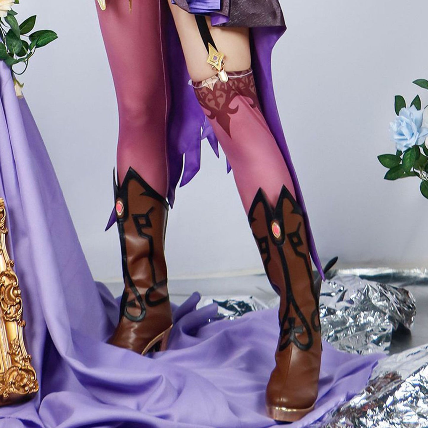 Genshin Impact Fischer cos Clothes Guilty Breaking Imperial Daughter's Original Leather Cospaly Clothing Matching Shoes