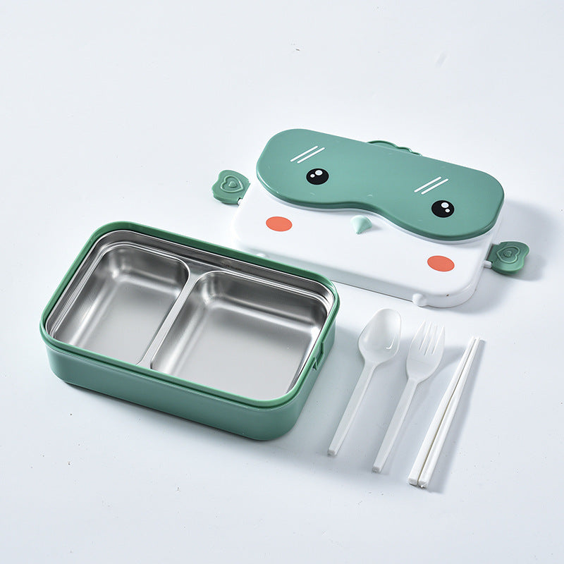 Cartoon cute microwaveable stainless steel lunch box with compartments for insulation and portable lunch box
