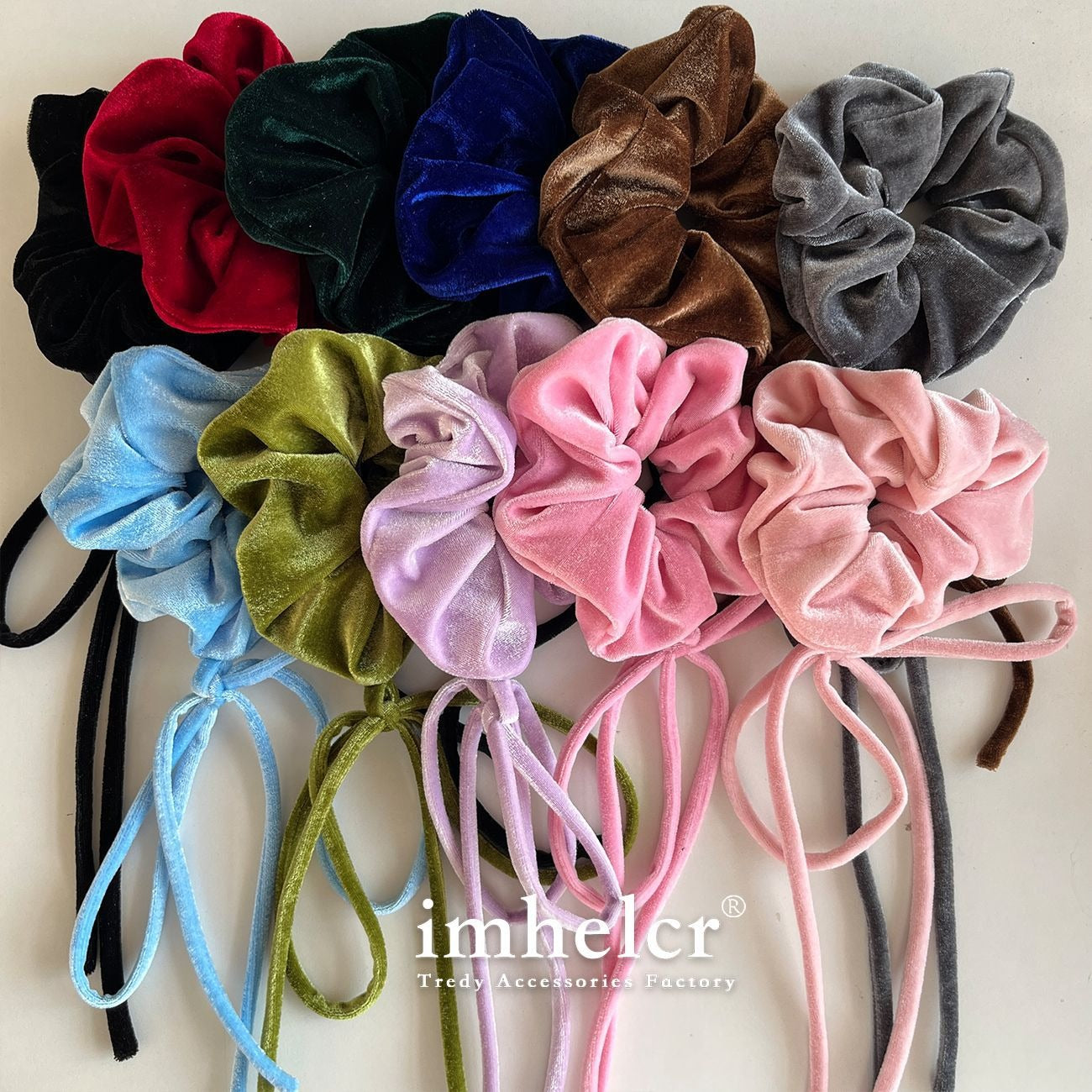 Vintage Velvet Long Ribbon Bow Large Intestine Hair Loop Head Rope Female
