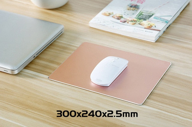 Aluminum Alloy Smooth Mouse Pad 240x180/300mm Hard Metal Slim Desk Mat Rubber Anti-slip Bottom Speed Control Mousepad For Gaming