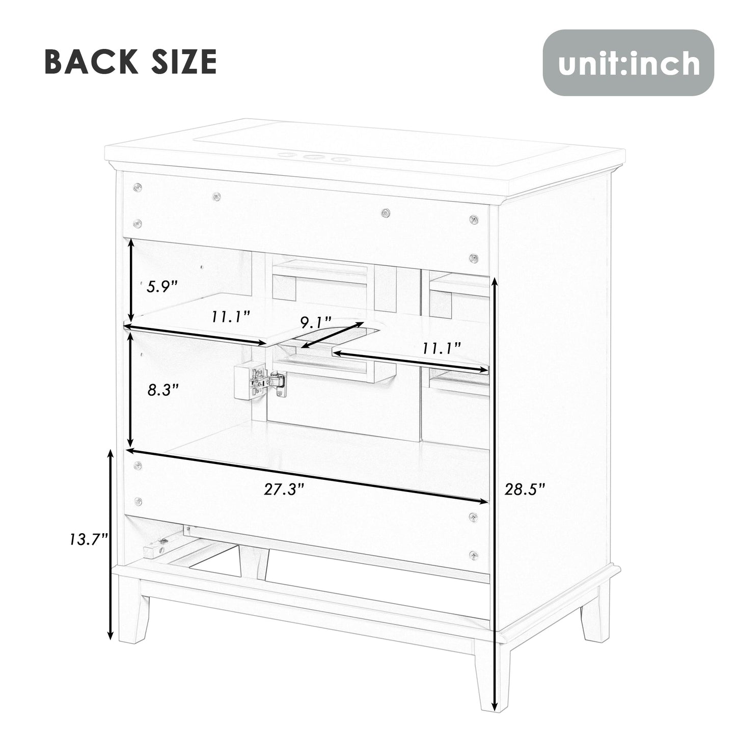 30 inch bathroom vanity no sink base only gray