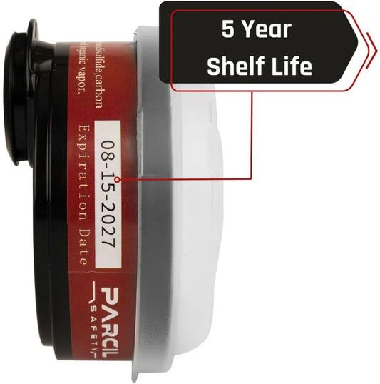Parcil Distribution P-A-2 Dual Purpose Organic Vapor and Particulate Filter Cartridge (2-Pack) - A2P1 Filtration Rating - Quick & Easy Snap-on Design - Replaces Filter on T-90 Respirator