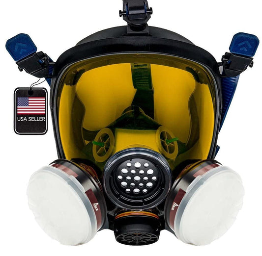 Parcil Distribution Gas Mask Survival Nuclear and Chemical Full Face Respirator - Organic Vapor & Particulate - CE Tested