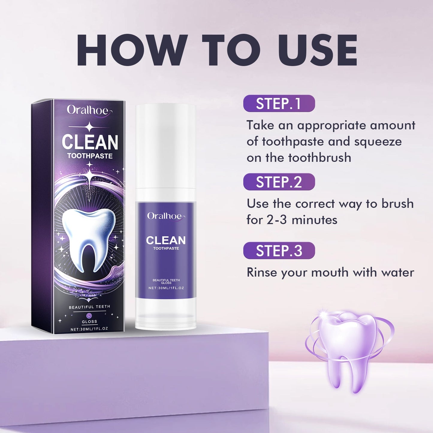 Clean Toothpaste, Teeth Yellow Stains Breath Care Mouth Clean White Toothpaste