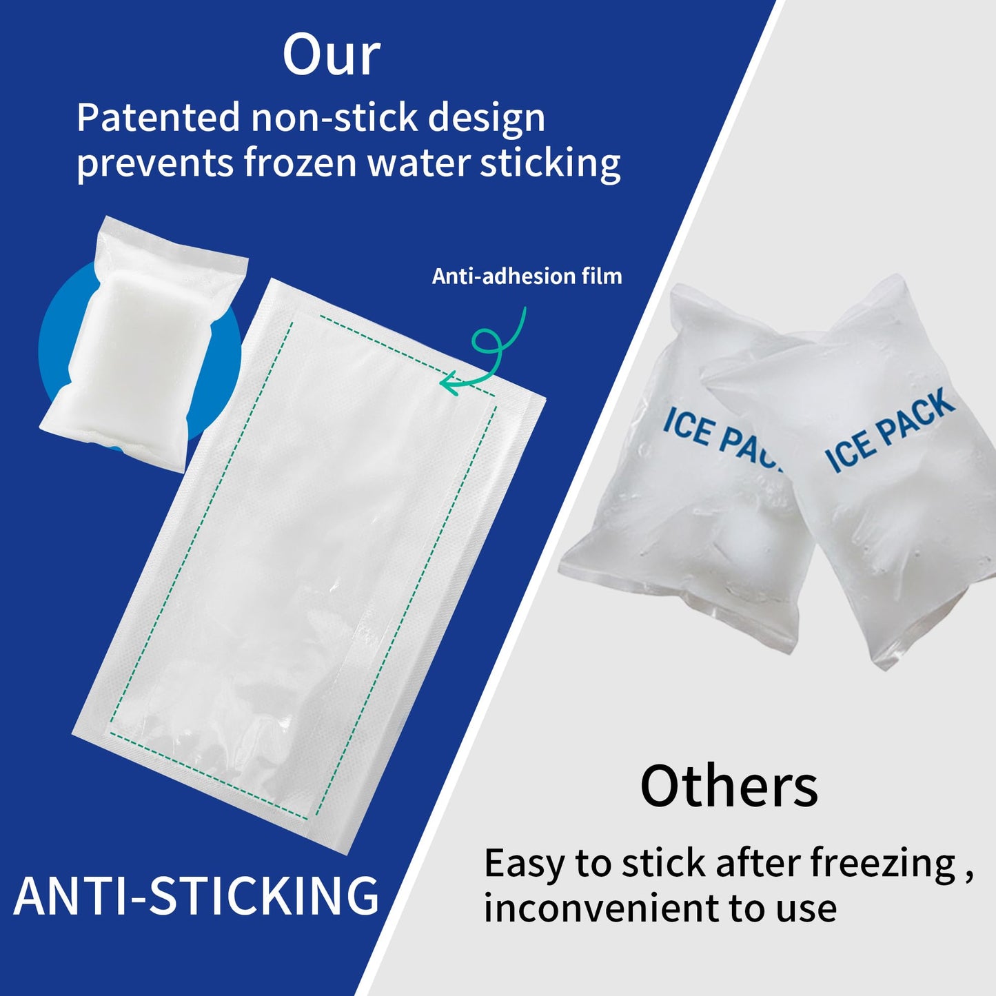 Disposable Dry Ice Packs for Shipping Non-Stick for Food, Double-Sided Absorption Leak-Proof Cold Packs for Cooler, Camping, Beach Bags, Picnics,Outdoor Events, Takeout Delivery