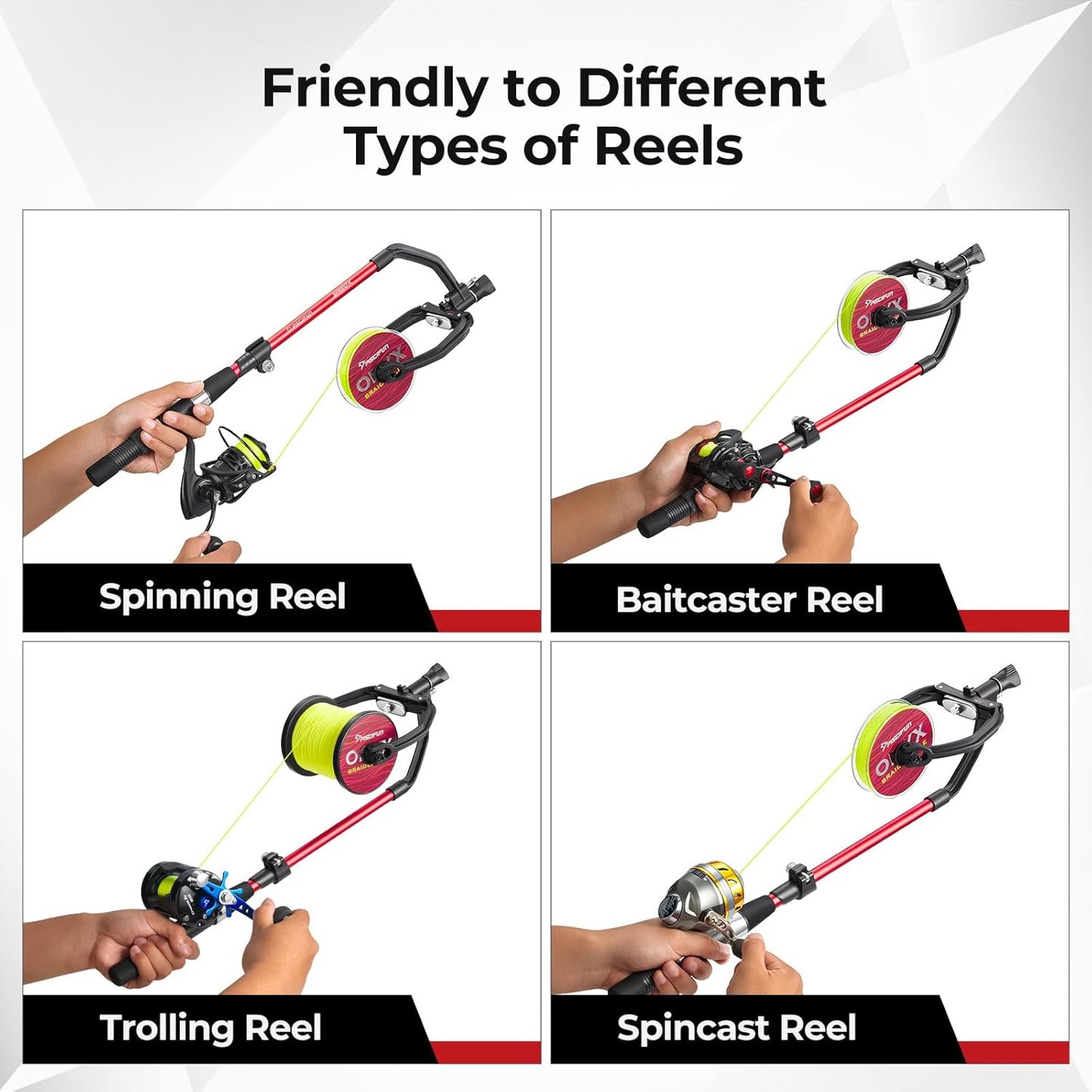 Piscifun Speed X Fishing Line Spool with Unwinding Function No Twist Line with Adjustable Aluminium Handle for Spinning Reel, Bait Reel and Spincast Reel