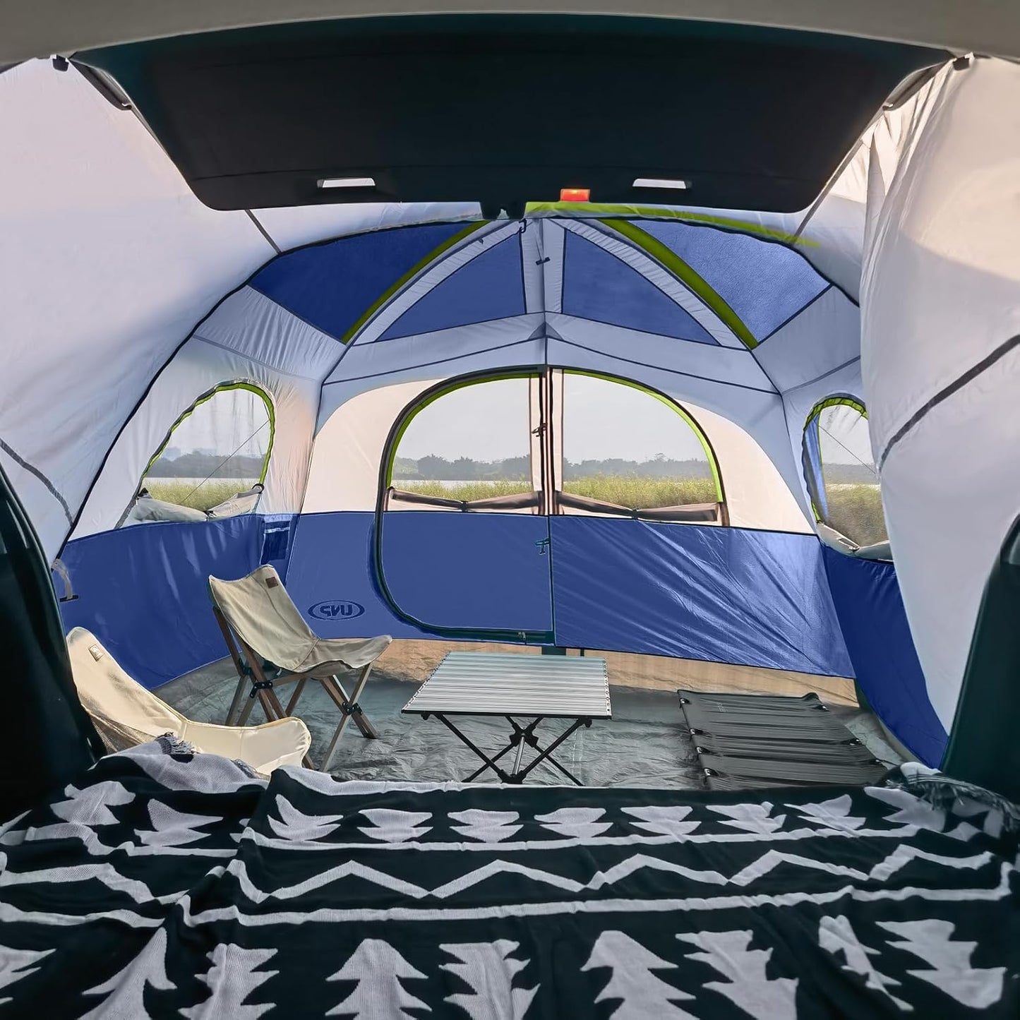 UNP Camping Shower Tent and SUV 6 Person Camping Tent for Outdoor Pricacy Shelter Hiking Fishing