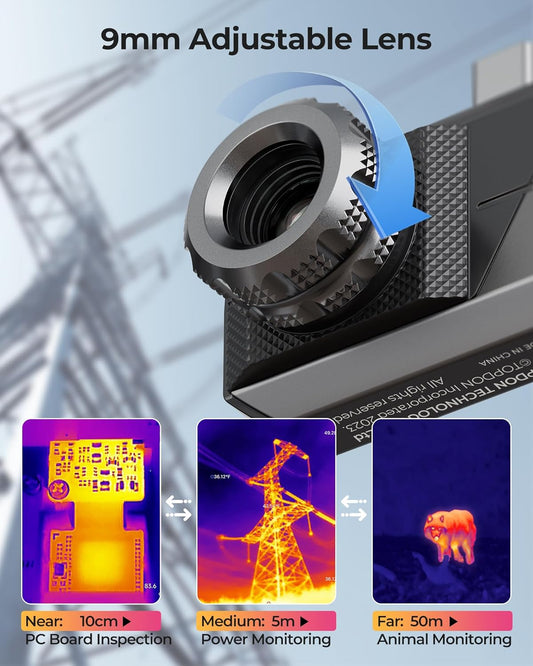 TOPDON TS001 256x192 IR Resolution Thermal Camera for Android, Thermal Night Vision Monocular Thermal Imager with 9mm Adjustable Focus Lens, Infrared Test Report, -4°F~1022°F TEM Range