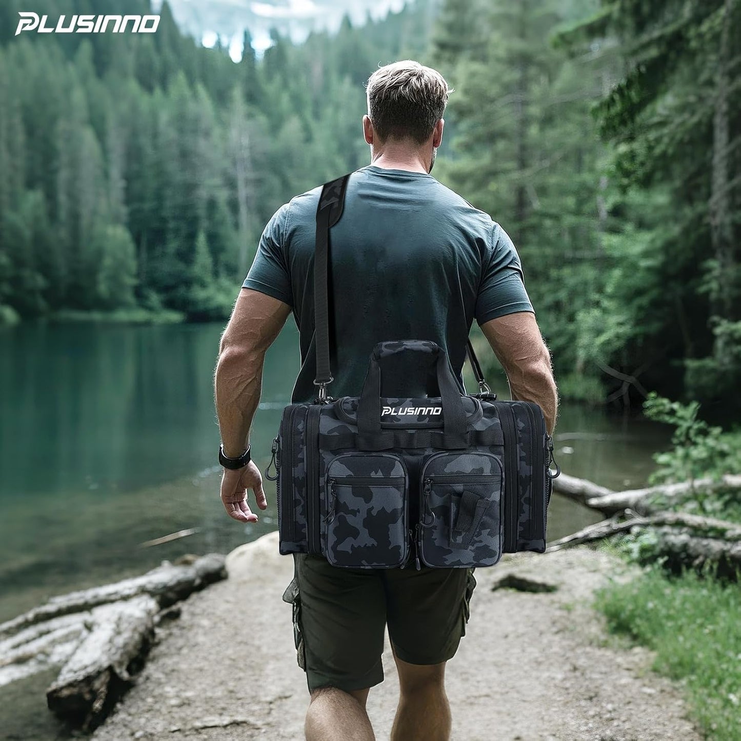 PLUSINNO Travelling bag All-purpose carrying bags for use by campers,Waterproof & Travelling bag Outdoor-Read,Get Two Bags in One