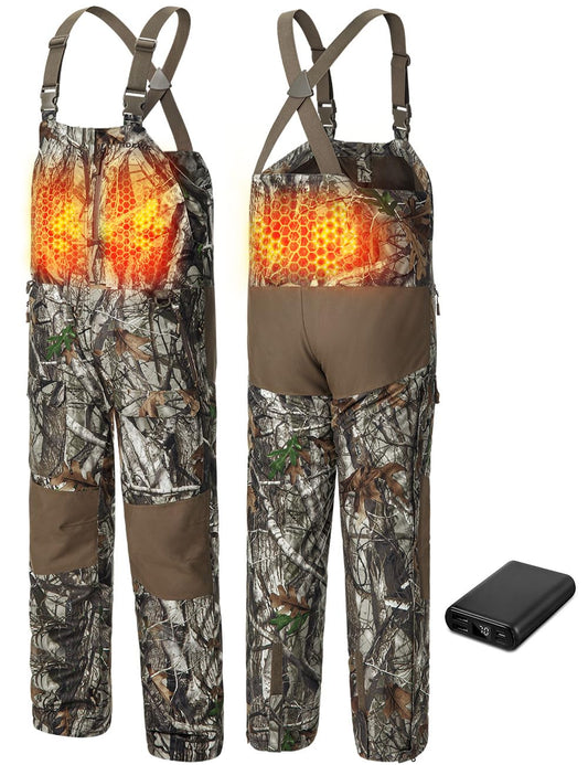 TIDEWE Hunting Bibs Heated with Battery, Waterproof Insulated Bibs for Fishing