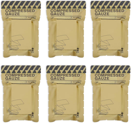 RHINO RESCUE Sterile Compressed Gauze for Emergency Wound Dressing+IFAK Trauma Kit with C-A-T Tourniquet(PRO, Coyote)