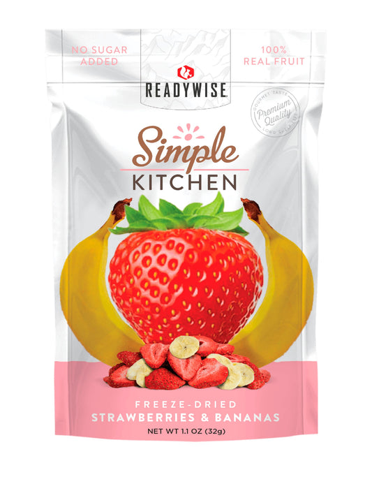 READYWISE - Simple Kitchen, Freeze-Dried Peaches, 1.16 oz, Pack of 6, Vegetarian, Gluten Free, Snacks, Peaches, Dried Fruit, Pre Workout, Healthy Snacks, Camping, Backpacking, Survival Food