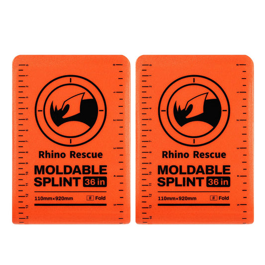 RHINO RESCUE First Aid Splint 36" X 4.3" Orange-Gray, Keep Bones in Position (1, Folded)