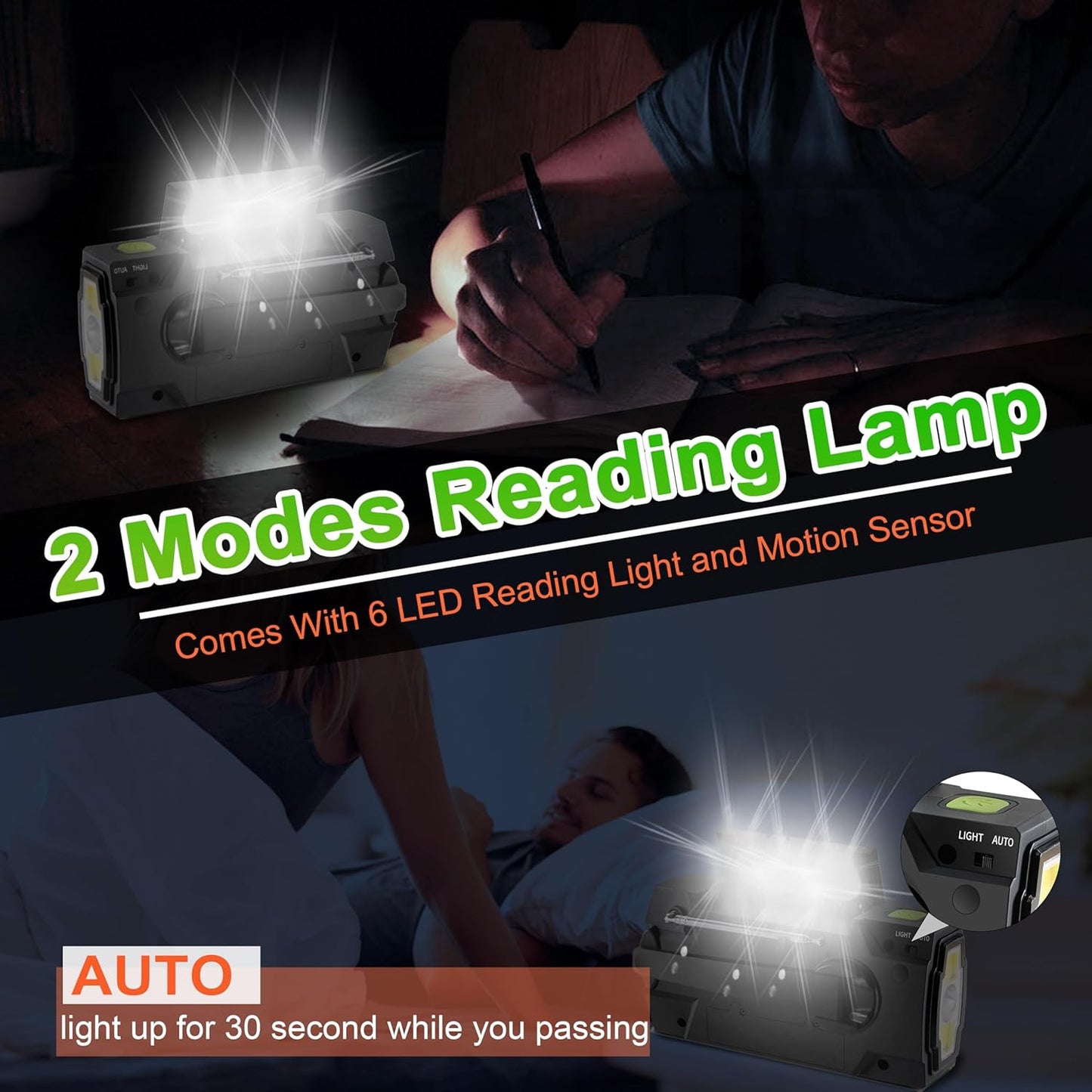 Emergency Crank Weather Radio, 14800mWh Solar Hand Crank Portable AM/FM/NOAA Weather Radio with 1W 3 Mode Flashlight & Reading Lamp, Cell Phone Charger, SOS for Home and Emergency