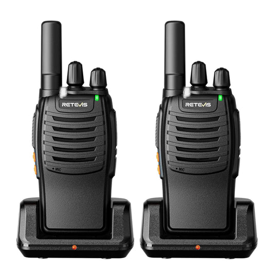 Retevis H-777 Rechargeable Walkie Talkies, Mini 2 Way Radios Long Range, Small Walky Talky, Portable FRS Two Way Radios with LED Flashlight(Black, 2 Pack)