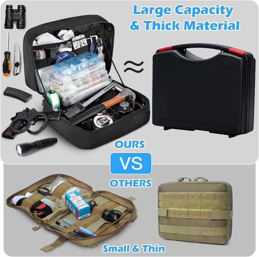 Jueachy Drop Leg Bag(Black)+Tactical Molle Pouch Admin Bag(Black)