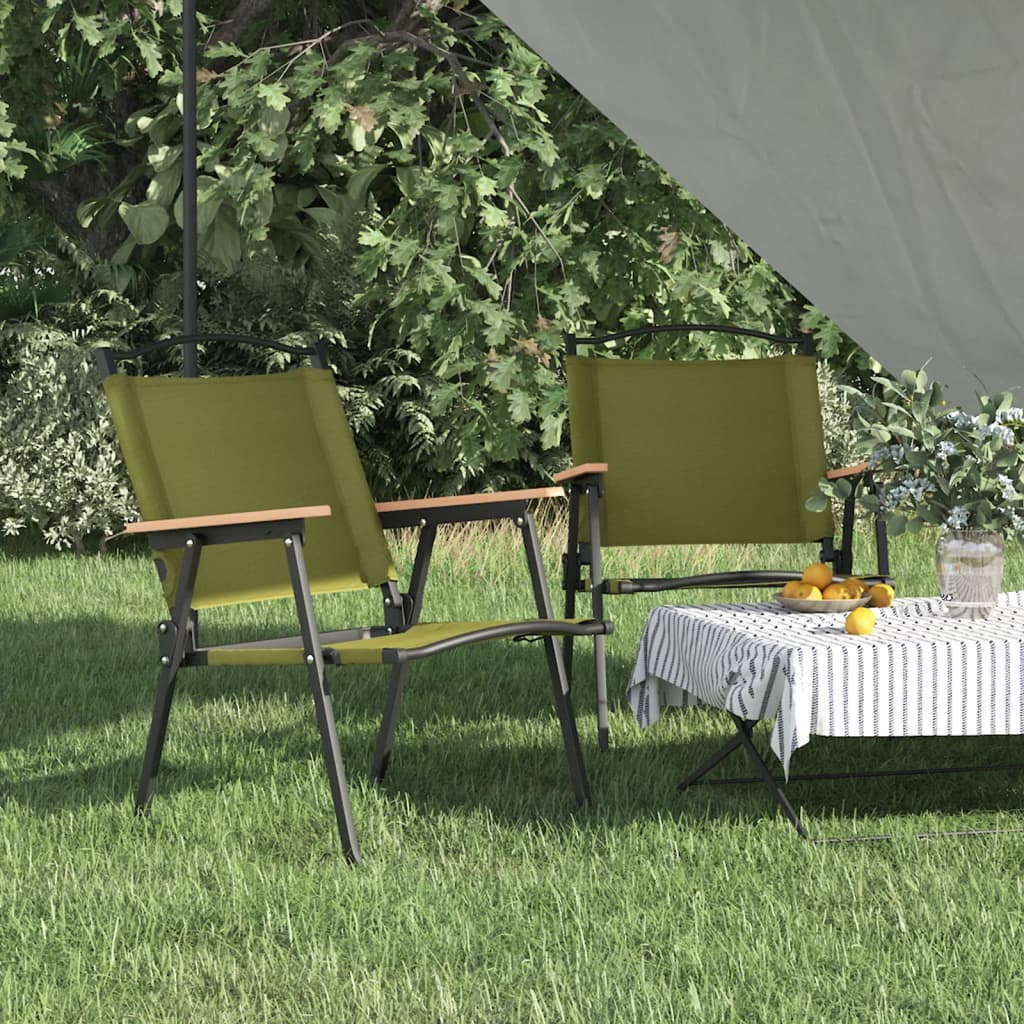 vidaXL Camping Chair 2 Pcs Outdoor Folding Camping Beach Chair Oxford Fabric