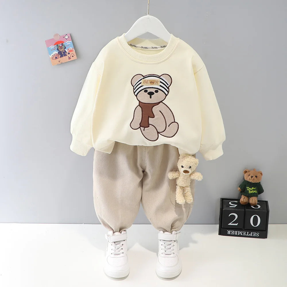 Baby Clothes Suit Autumn Boys Clothing Children Tracksuits Kid Cartoon bear Top Pants 2Pcs/Set 0-5years Casual Costume Kids Set