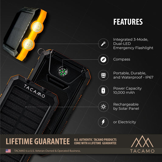 Solar Power Bank, USB Rechargeable