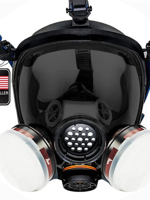 Full face gas mask and respirator
