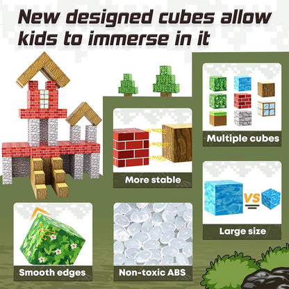 My World Magnetic Building Blocks Assembly Cube Building Magnetic Toys Mini Models Versatile Magnetic Blocks