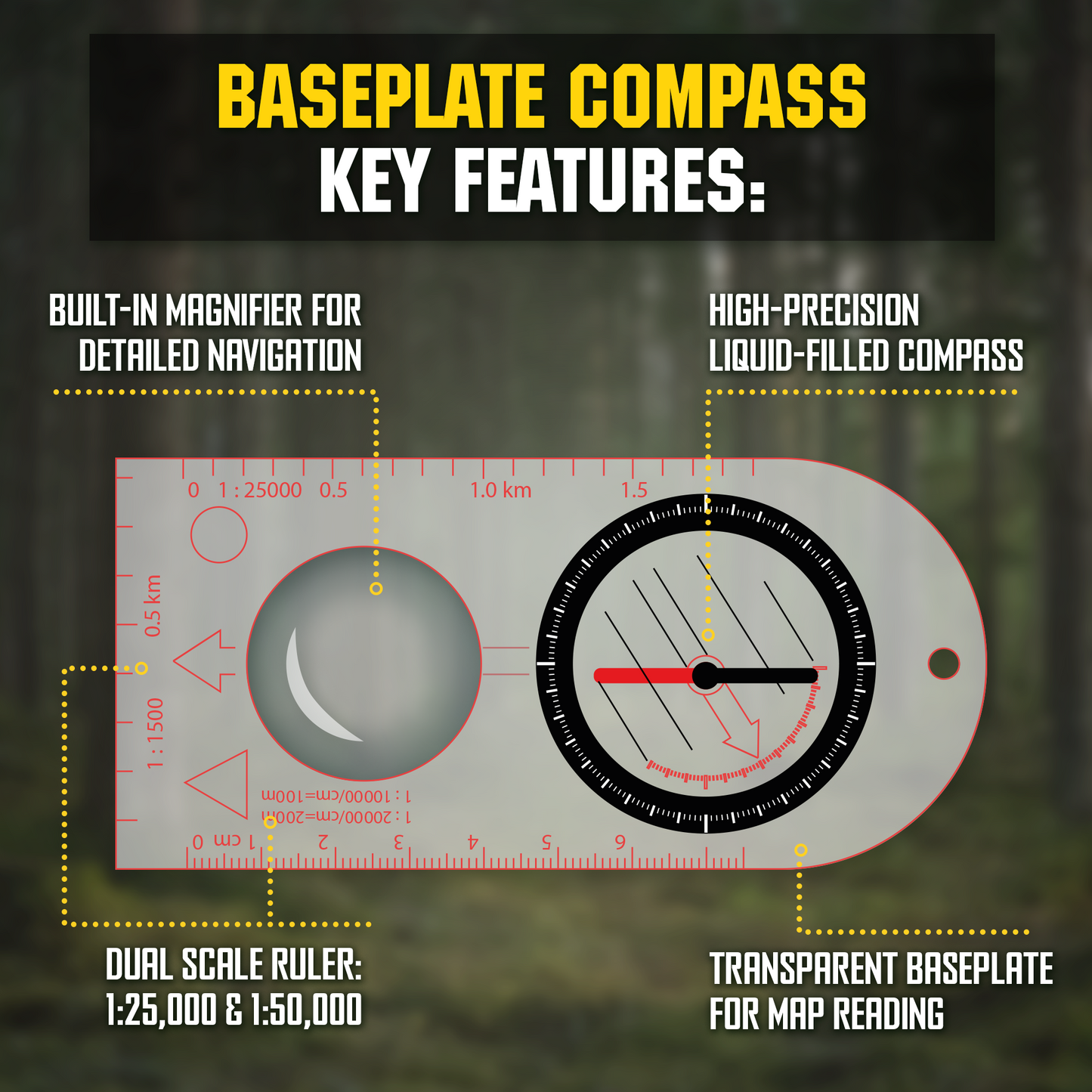 M-Tac Map Compass (Set of 3)