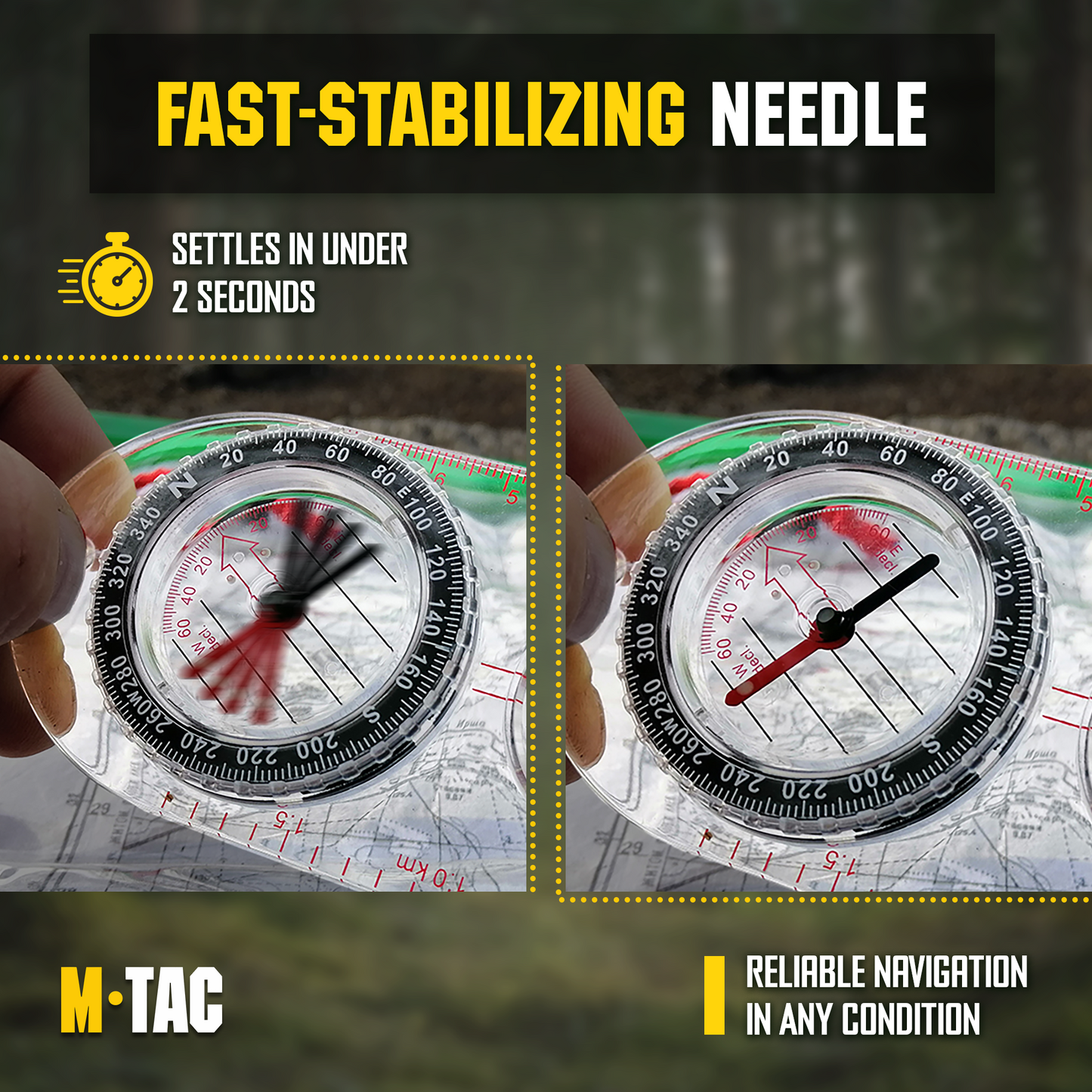 M-Tac Map Compass (Set of 3)