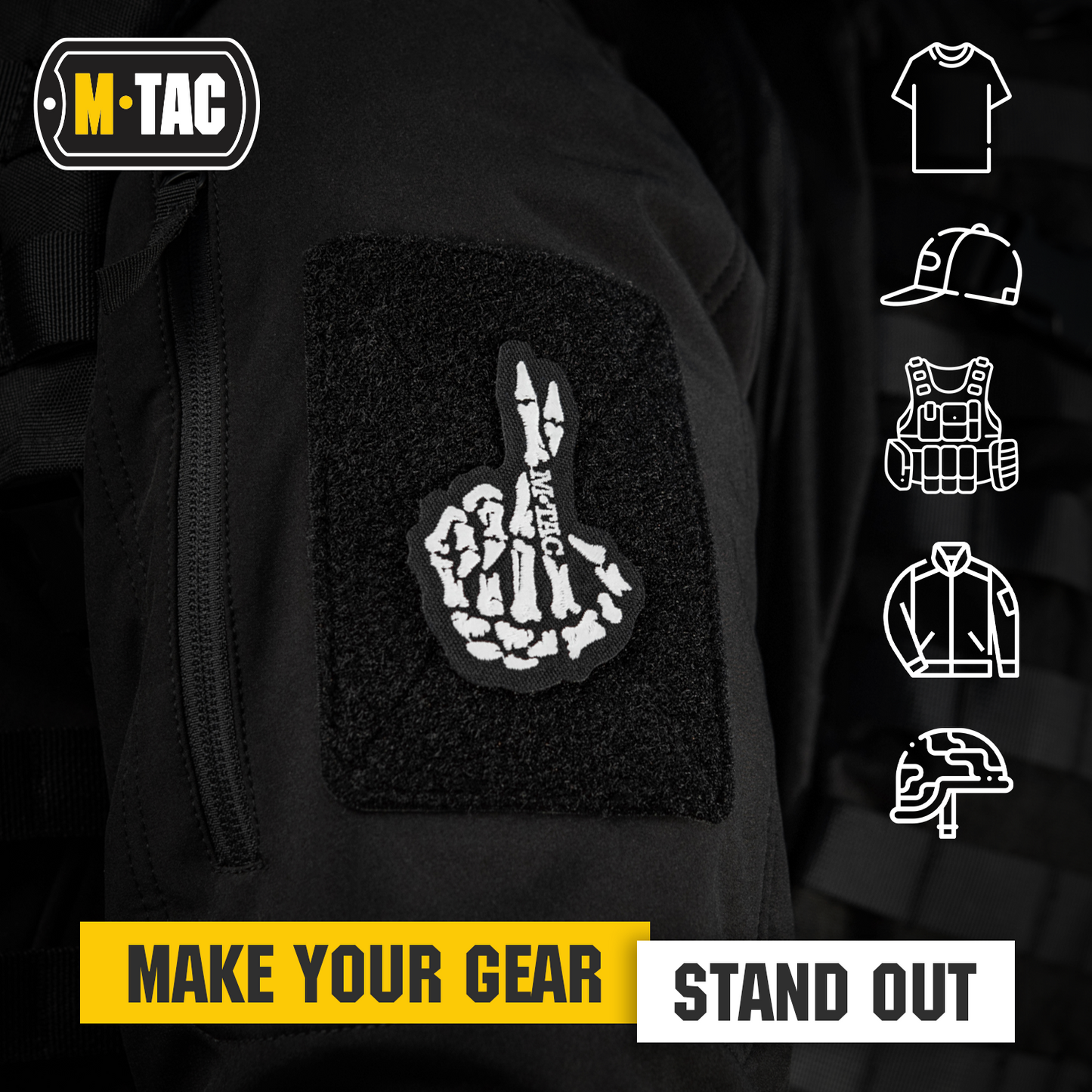 M-Tac GITD Patch Crossed Fingers (Embroidered)