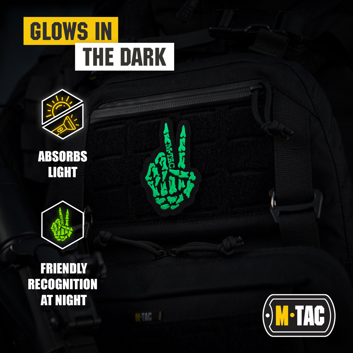 M-Tac GITD Patch Victory Hand (Embroidered)