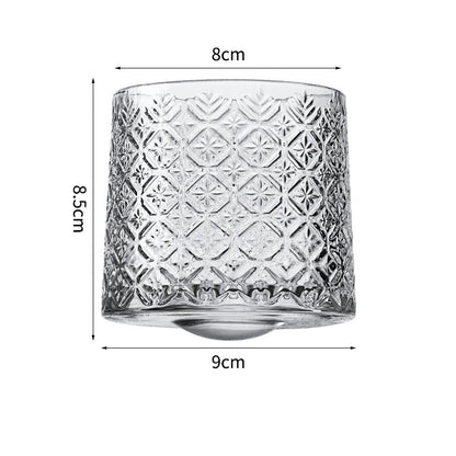 Hand drawn rotating glass cups multiple multi-purpose whiskey glasses rotating glass cups