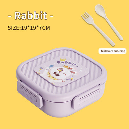 Portable heatable sealed square compartment lunch box bento box lunch box