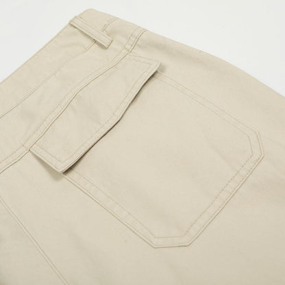 Design Sense Multi-Pocket Workwear Casual Trousers Men's Solid Color Loose Wide-Leg Straight Leg Long Pants Vibe Trendy Retro Versatile