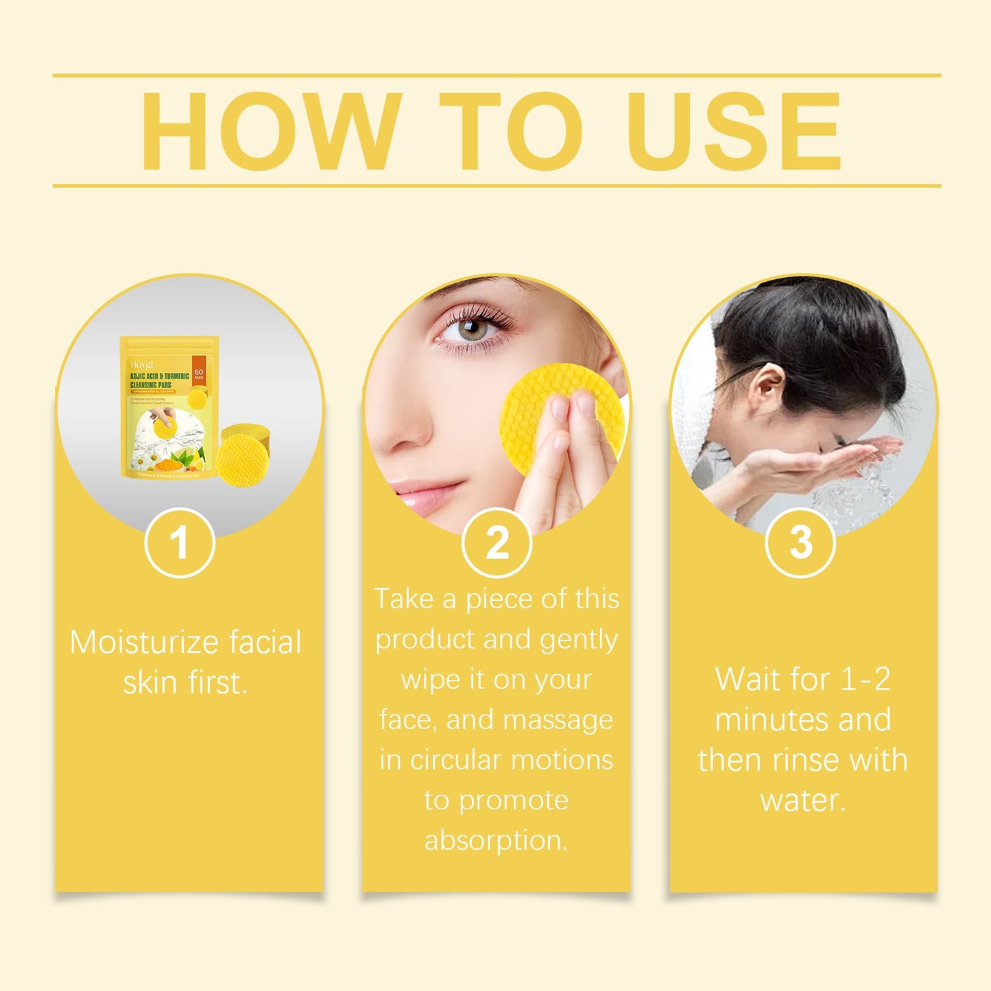 Turmeric Acid Cleansing Pad Gently Cleanses Face, Moisturizes Skin, Moisturizes Oil And Cleanses Face