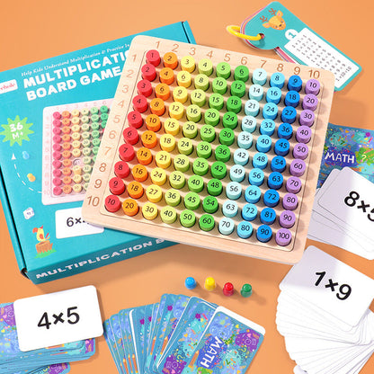 Children's early education puzzle multiplication mnemonic 1-100 hundred number board toy