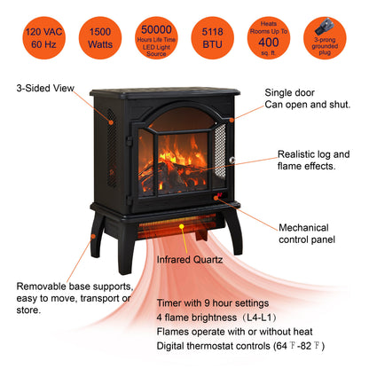 18 inch 3D Infrared Electric Stove with remote control