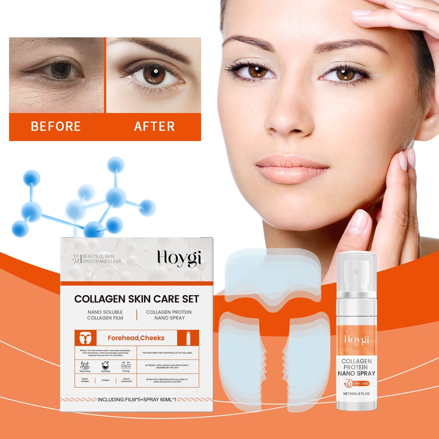 Collagen Facial Set Collagen Firming & Nourishing Spray Hydrating & Hydrating Mask