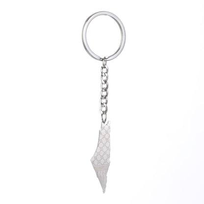 Israel Palestine Map Flag Drip Oil Stainless Steel Keychain Fashion Men's and Women's Stainless Steel Keys