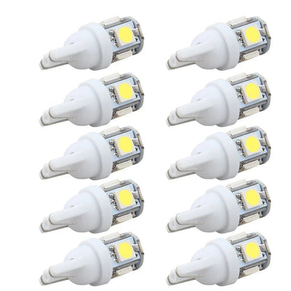 10PCS Led Car DC 12v Lampada Light T10 5050 Super White 194 168 w5w T10 Led Parking Bulb Auto Wedge Clearance Lamp