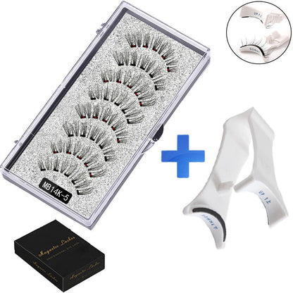 Five magnetic adhesive free magnetic eyelash clamp set for European and American thick magnetic eyelashes