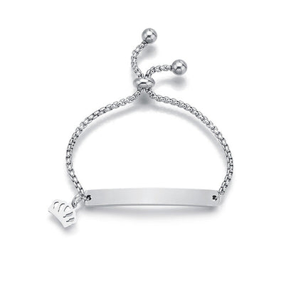Stainless steel personalized engraved three color curved bracelet simple and personalized women's bracelet