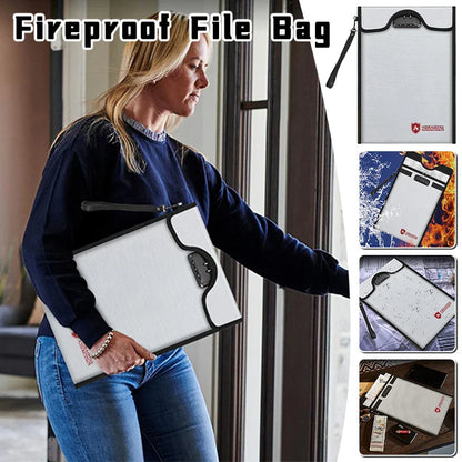1pc Fireproof Waterproof Document Bag With Zipper Combination Lock Phones Laptops Anti-Theft Emf Protection Portable Faraday Bag