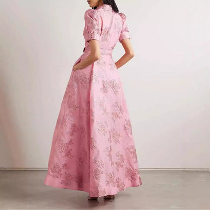 Elegant French Style Dress Vintage Charm Fashion Fitted Long Dress