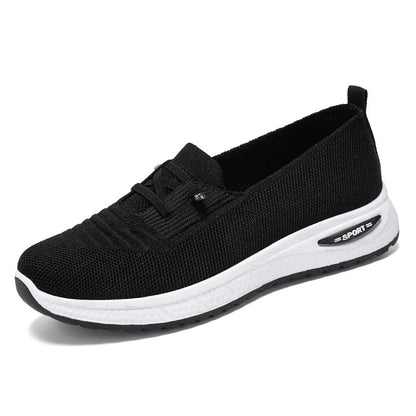 Summer flat bottomed shallow mouth walking shoes fly woven breathable lazy shoes one foot sole shoes