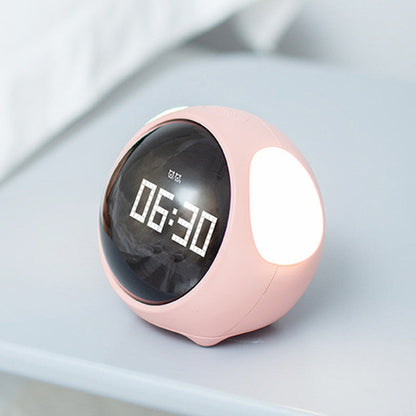Cute Cartoon Digital Alarm Clock with Light and Emotion Function for Kids