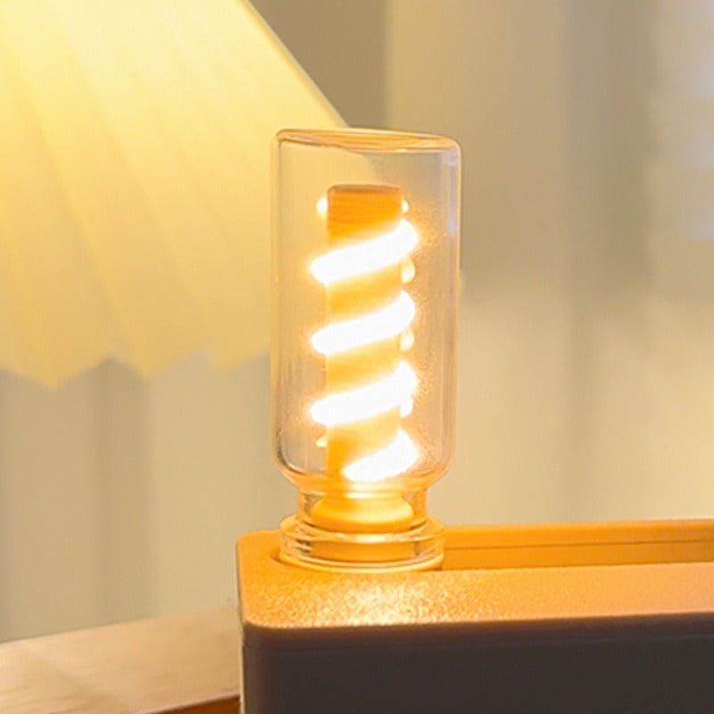 Single bulb without base creative mechanical magnetic night light desktop decoration bedroom atmosphere light outdoor camping stress relief