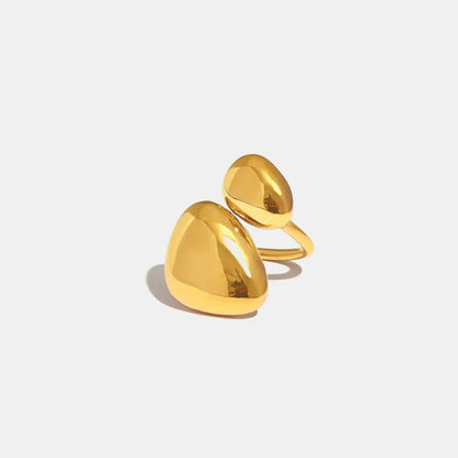 Geometric Irregular Smooth Open Ring Stainless Steel Plated Ring