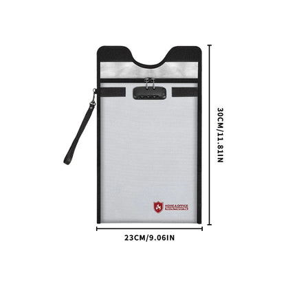 1pc Fireproof Waterproof Document Bag With Zipper Combination Lock Phones Laptops Anti-Theft Emf Protection Portable Faraday Bag