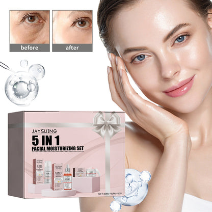 5 In 1 Facial Moisturizer Set, Hydrating And Moisturizing Deep Moisturizing Whitening, Brightening And Firming Skin
