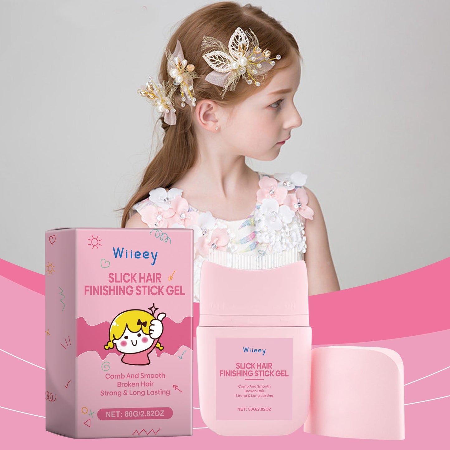 Children's Broken Hair Styling Brush Finish Broken Hair Bangs Styling Nourishing Shine Hair Styling Cream