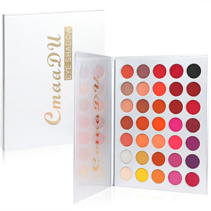 CmaaDu 35 Colors Matte Eyeshadow Metal Waterproof Pearl Glitter Eyeshadow Palette